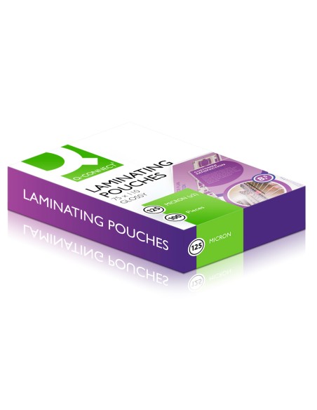 Bolsa de plastificar q-connect 110 x 75 mm 125 mc carnet de identidad caja de 100 unidades