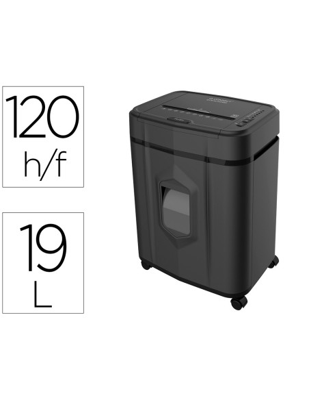Destructora de documentos q-connect capacidad de corte 120 h auto / 10 h manual destruye grapas clips y