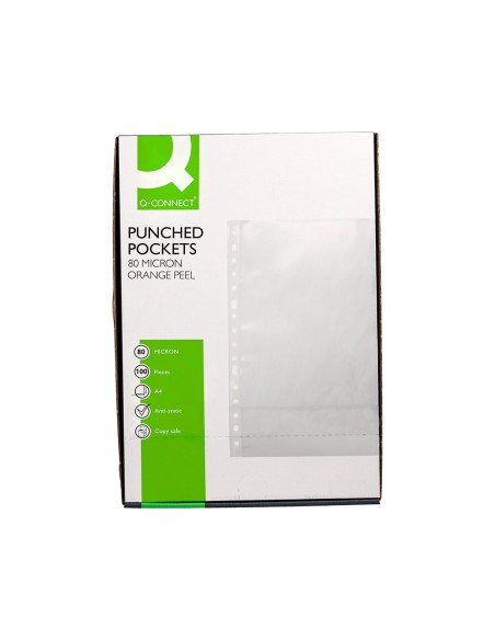 Funda multitaladro q-connect folio 80 mc cristal caja de 100 unidades