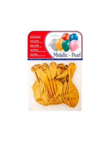 Globo 100% latex biodegradable metalizado oro...