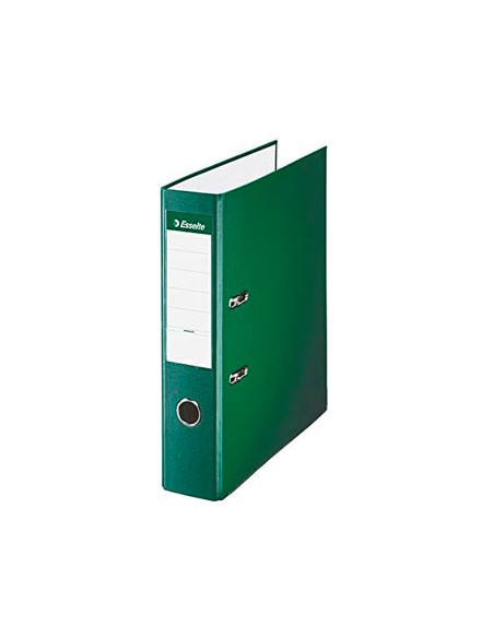 Archivador de palanca esselte carton forrado pvc folio lomo de 75 mm con rado verde