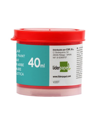 Tempera escolar liderpapel 40 ml rojo