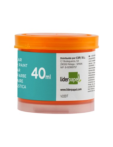 Tempera escolar liderpapel 40 ml naranja