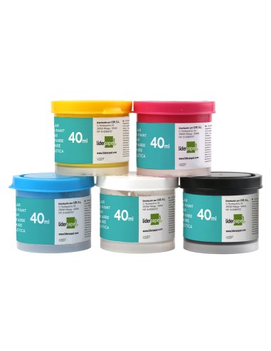 Tempera escolar liderpapel 40 ml caja 5 colores...
