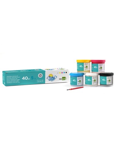 Tempera escolar liderpapel 40 ml caja 5 colores...