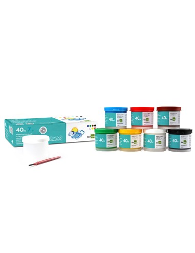 Tempera escolar liderpapel 40 ml caja 7 colores...