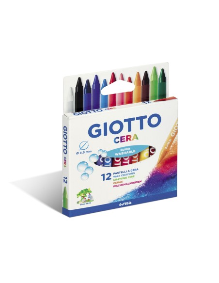 Lapices cera giotto caja de 12 colores surtidos