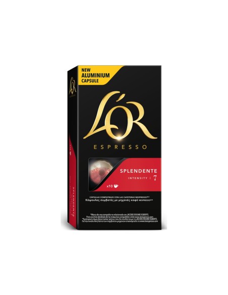 Cafe l'or espresso splendente fuerza 7 caja de 20 unidades compatible con nespresso