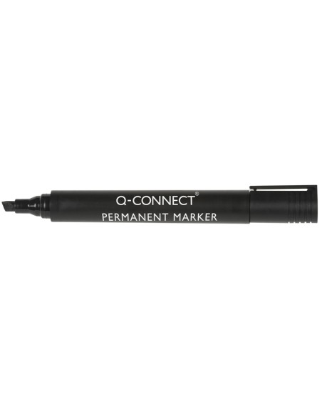 Rotulador q-connect marcador permanente negro punta biselada 5 mm