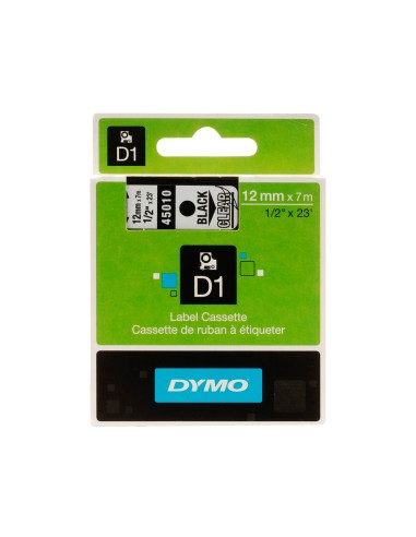 Cinta dymo negro transparente 12mm x7 m d1
