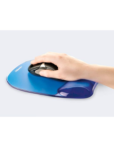 Alfombrilla para raton fellowes azul con reposamuñeca de gel