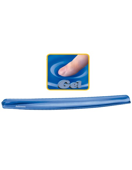 Reposamuñecas de gel fellowes para teclado color azul 26x48x57 cm
