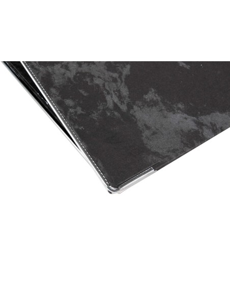 Archivador de palanca liderpapel carton forrado folio jaspeado negro con caja classic blue