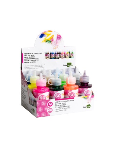 Purpurina pegamento liderpapel fantasia colores...