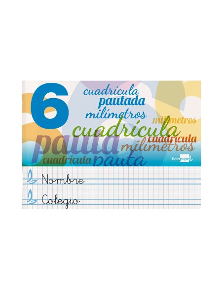 Libreta liderpapel pautaguia tapa cartoncillo 32 hojas din a5 70 gr cuadriculado pautado 6 mm apaisado