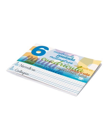 Libreta liderpapel pautaguia tapa cartoncillo 32 hojas din a5 70 gr cuadriculado pautado 6 mm apaisado
