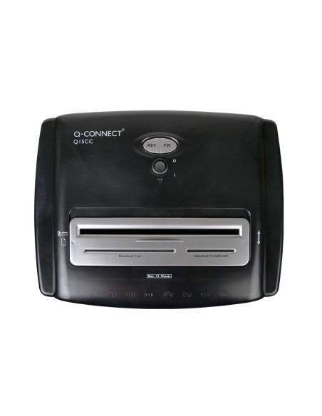 Destructora de documentos q-connect kf15553 capacidad de corte 15 h destruye grapas clips cd y tarjetas 35 litros