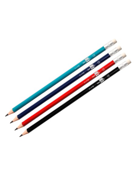 Lapices de grafito con goma liderpapel hb triangular