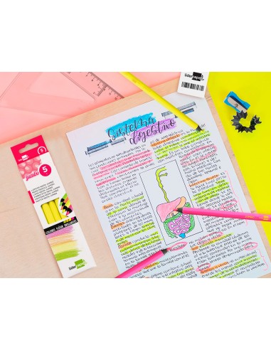 Lapices fluorescente liderpapel jumbo neon...