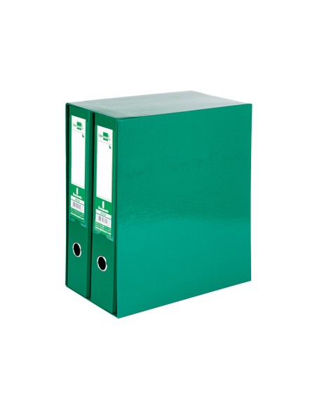 Modulo liderpapel 2 archivadores folio 2 anillas mecanismo de palanca 75mm verde
