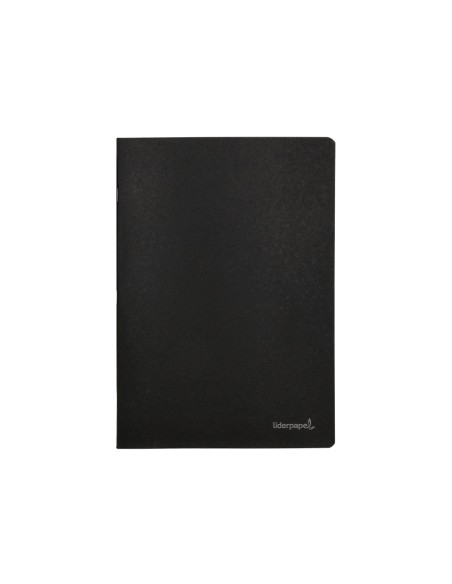 Libreta liderpapel tapa negra a4 80 hojas 60gr horizontal con doble margen