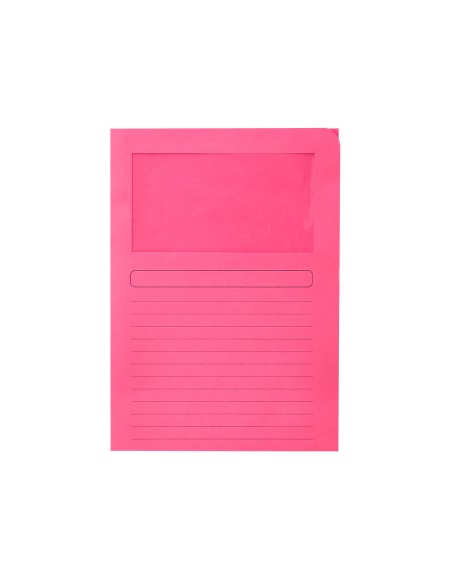 Subcarpeta cartulina q-connect din a4 colores surtidos con ventana transparente 120g/m2 paquete de 25 unidades