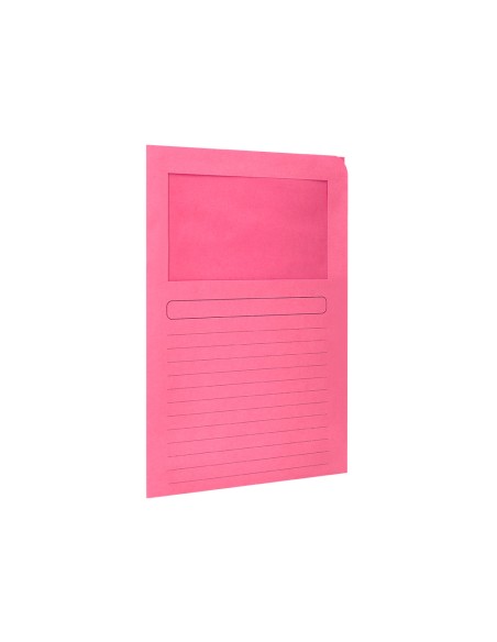 Subcarpeta cartulina q-connect din a4 colores surtidos con ventana transparente 120g/m2 paquete de 25 unidades