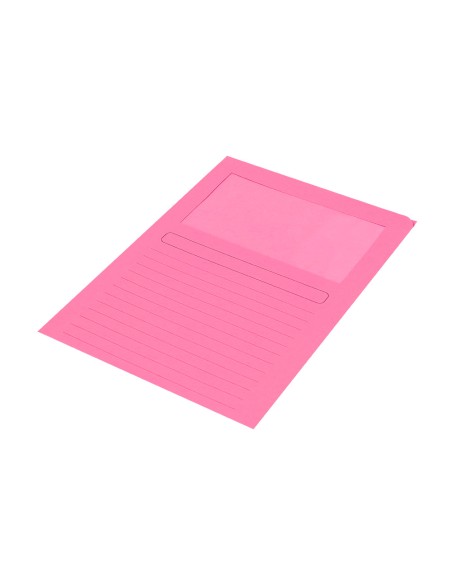 Subcarpeta cartulina q-connect din a4 colores surtidos con ventana transparente 120g/m2 paquete de 25 unidades