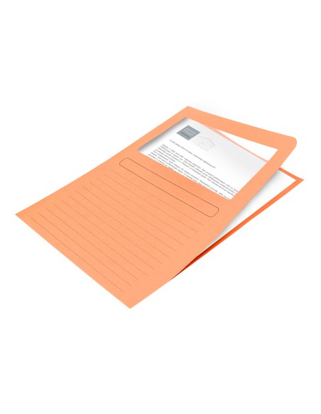 Subcarpeta cartulina q-connect din a4 naranja con ventana transparente 120 g/m2