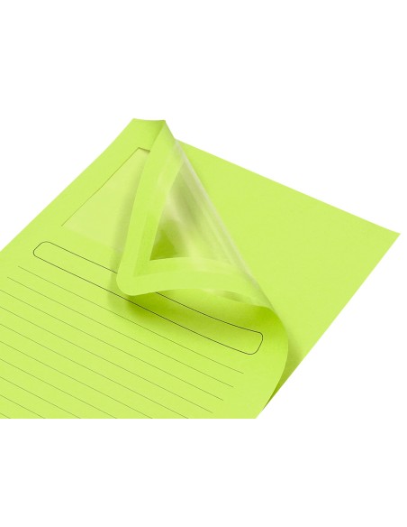 Subcarpeta cartulina q-connect din a4 verde con ventana transparente 120 gr