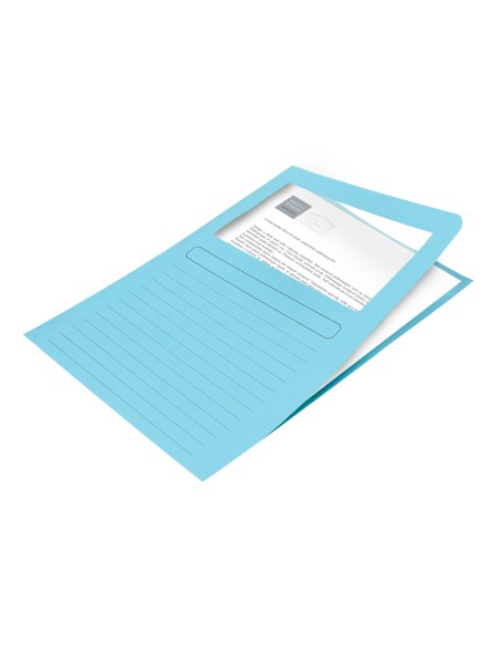 Subcarpeta cartulina q-connect din a4 azul con ventana transparente 120 g/m2