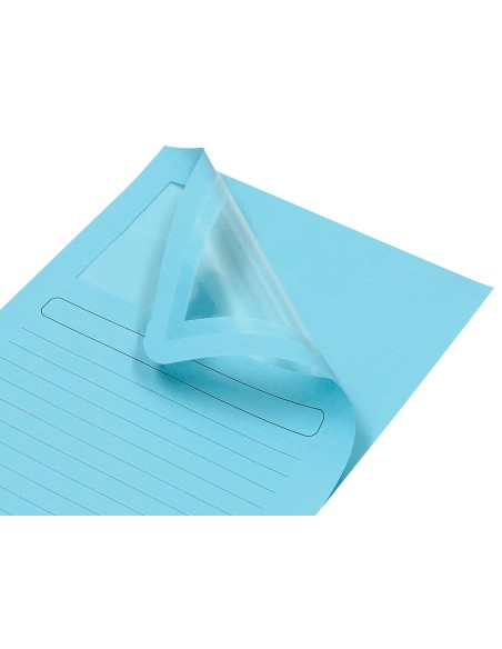 Subcarpeta cartulina q-connect din a4 azul con ventana transparente 120 g/m2