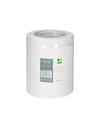 Cinta adhesiva q-connect doble cara 33 m x 19 mm