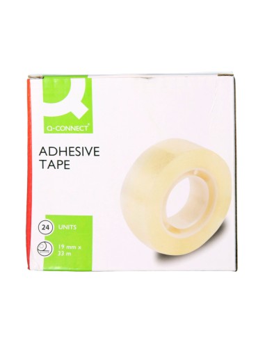 Cinta adhesiva q-connect transparente 33 m x 19...