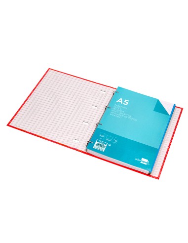 Carpeta con recambio liderpapel a5 cuadro 5mm...