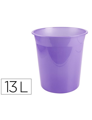 Papelera plastico liderpapel lavanda...