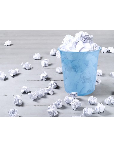 Papelera plastico liderpapel celeste...