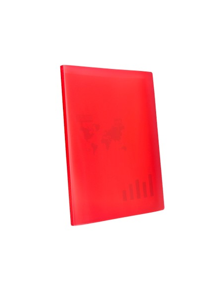 Carpeta liderpapel escaparate 47480 10 fundas polipropileno din a4 rojo translucido