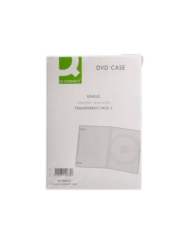 Caja dvd q-connect transparente pack de 5 unidades