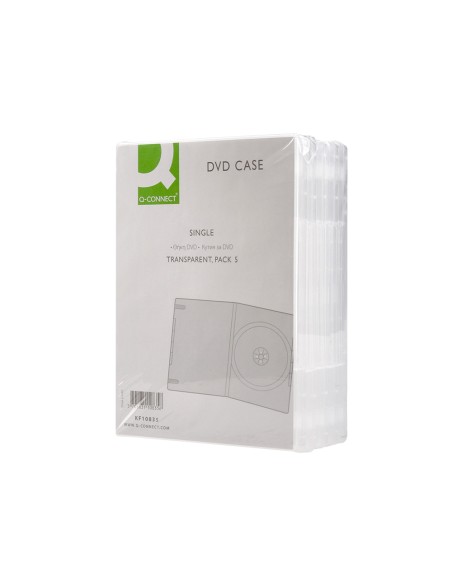 Caja dvd q-connect transparente pack de 5 unidades