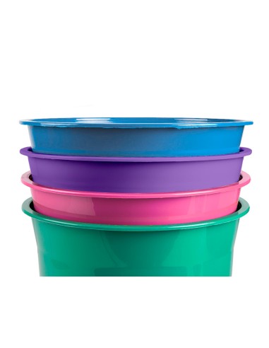 Papelera plastico liderpapel celeste opaco 13...