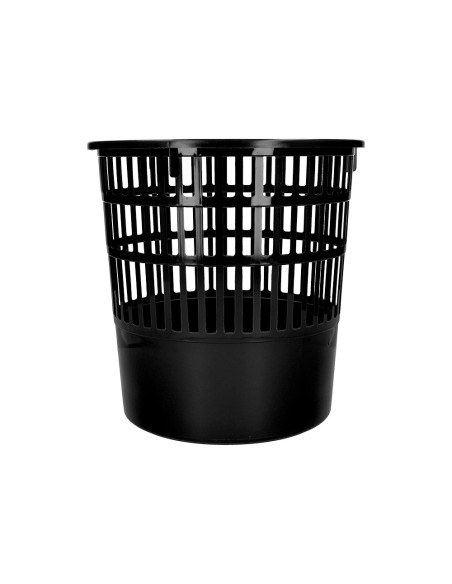 Papelera plastico liderpapel ecouse 100% reciclada 15 litros color negro 285x290 mm
