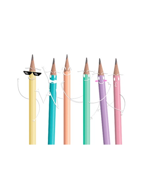Lapices de grafito con goma stabilo swano mina 2,2 mm dureza hb lila pastel