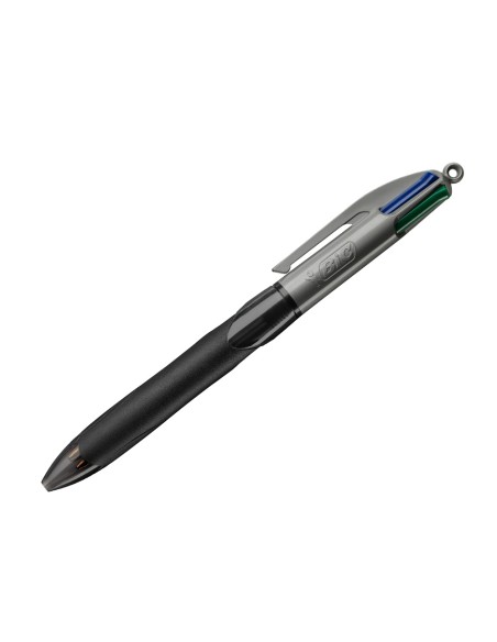 Boligrafo bic cuatro colores con grip colore negro punta 1 mm