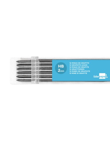 Minas liderpapel grafito 2 mm estuche de 12...