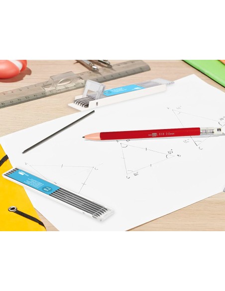 Minas liderpapel grafito 2 mm estuche de 12 minas longitud 120 mm