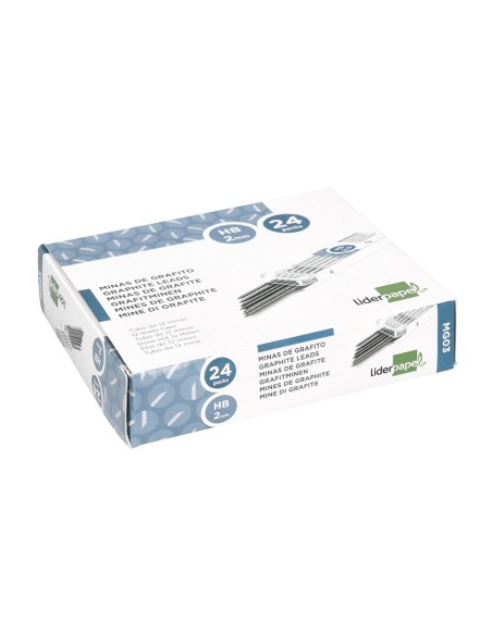 Minas liderpapel grafito 2 mm estuche de 12 minas longitud 120 mm
