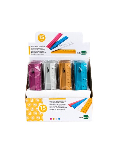 Regla liderpapel 15 cm aluminio colores surtidos