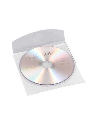 Funda autoadhesiva para cd q-connect con solapa...