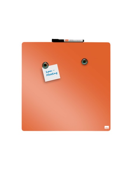 Pizarra nobo magnetica para el hogar color naranja 360x360 mm